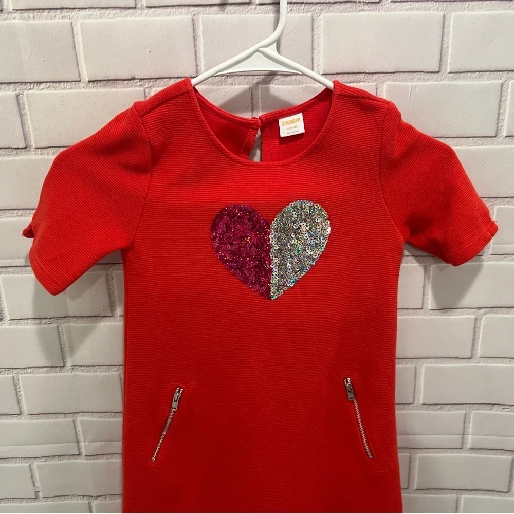 GYMBOREE girls red short sleeve casual dress /size S (4-6)